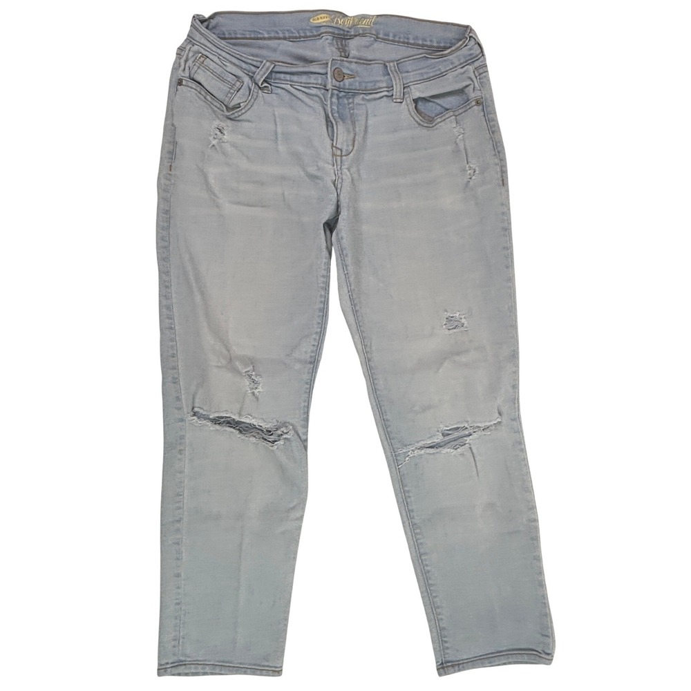 Old Navy Boyfriend Jeans Womens 6 Light Wash Distressed Ripped Denim Pants